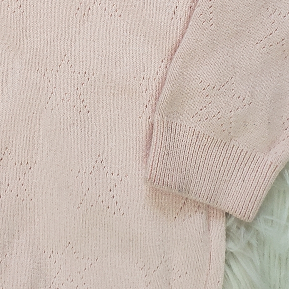 Papinelle Pointelle Pink Sweater Pajamas Top - Picture 7 of 7